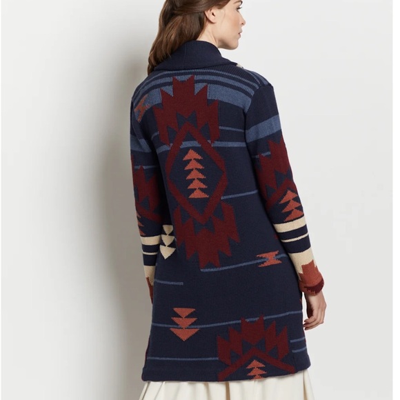 ▶️ Pendleton ◀️ Long Sweater Coat / Cardigan Merino Wool / Cotton Blend. - Picture 4 of 15